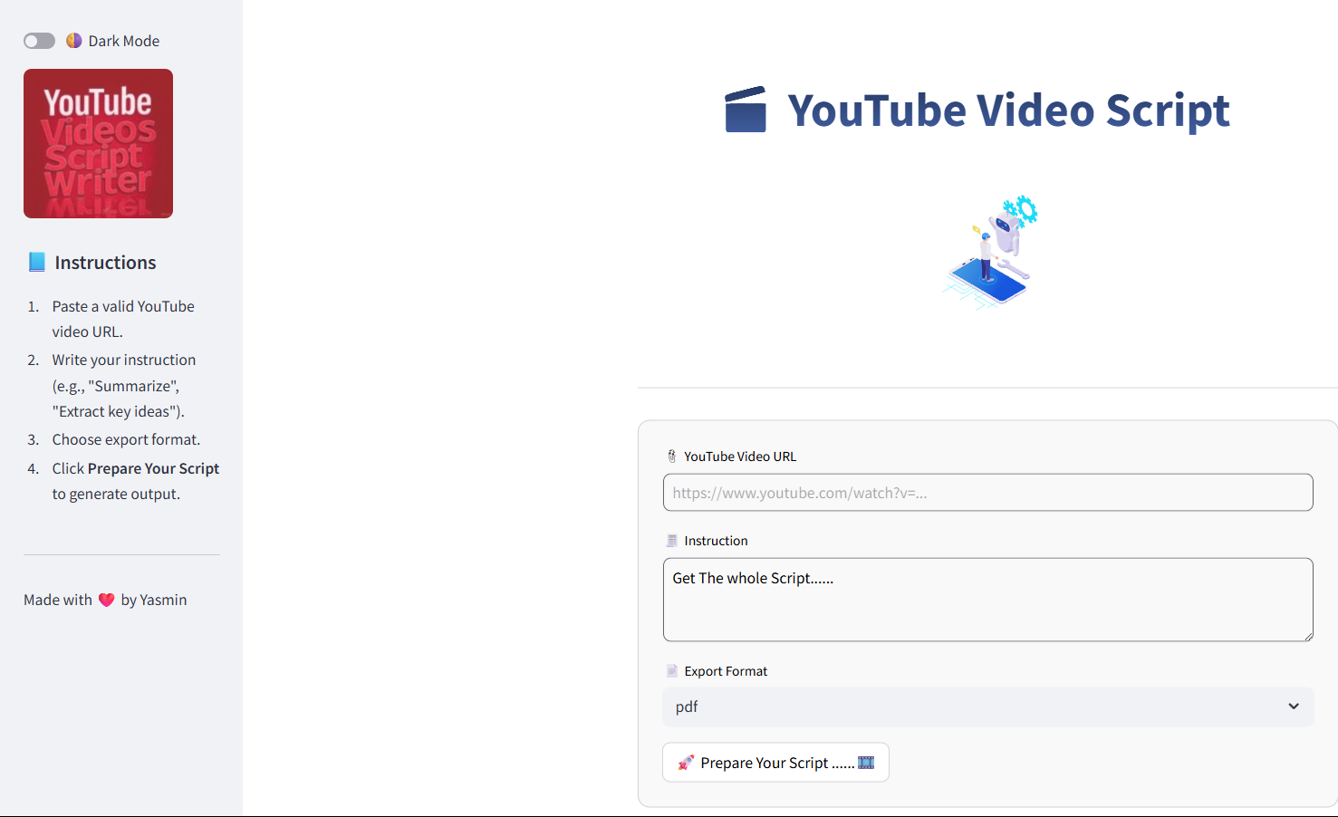 YouTube Script Agentic App